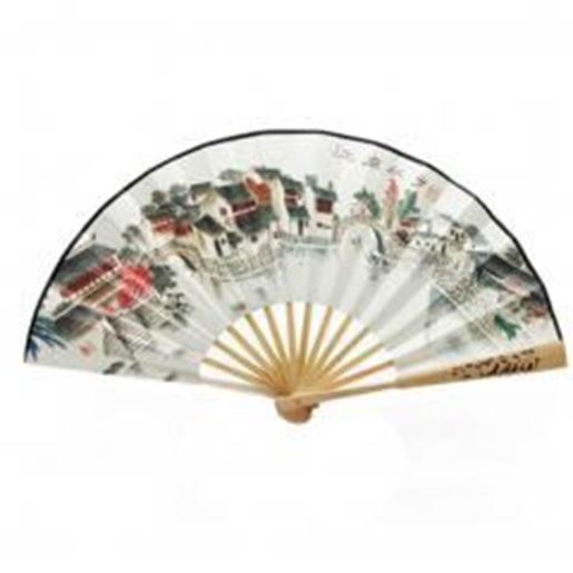 Picture of Oriental Vintage Style Folding Fan Hand Fan Foldable Handheld Fan Summer Perfect Gift, E