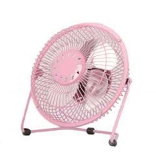 图片 USB Powered Fan Desk Cooling Computer Laptop Portable Desktop Fan,Table Fan( Metal 6inch Pink)