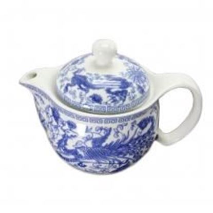 Picture of Stoneware Tea pot with Tea Infuser and Lid,Blue Dragon/Phoenix