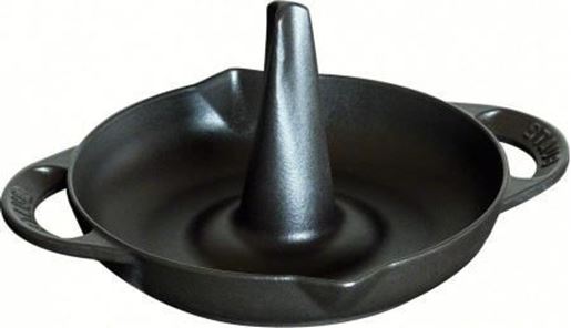 Staub Cast Iron Vertical Chicken Roaster Round 5.25qt 9.5 Inch Black Matte 1200023