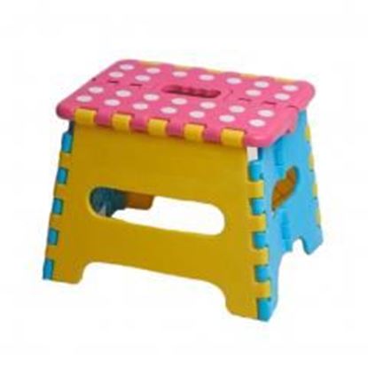 Picture of Plastic Foldable Step Stool Folding Stools Stepstool for Kids & Adults - Pink