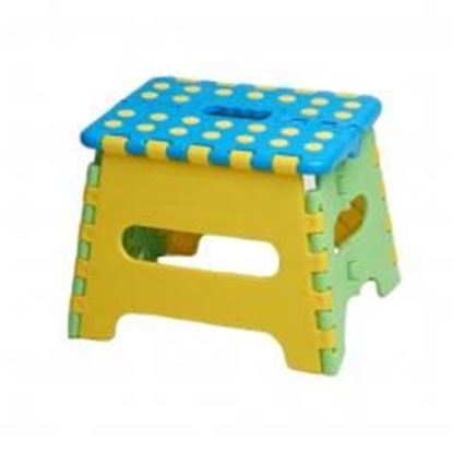 Picture of Plastic Foldable Step Stool Folding Stools Stepstool for Kids & Adults - Blue