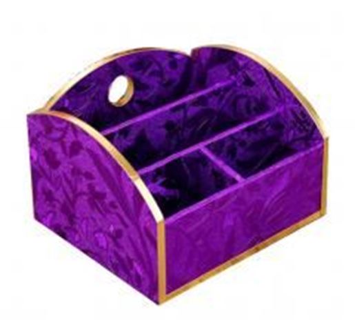 Picture of Beautiful Desk Storage Box/ Handmade Storage Chest, Purple Leaves