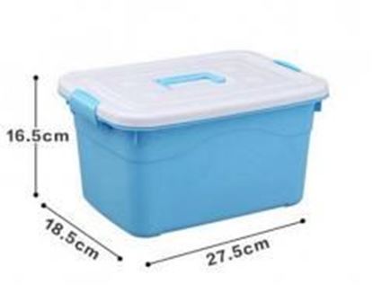 Picture of Plastic Household Storage Box Storage Bins For Snacks/Clothes,Medium,Blue