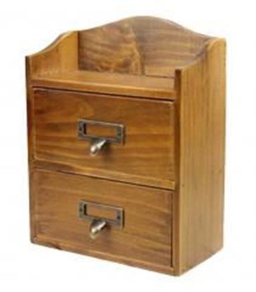 Picture of Small Lovely Natural Wood Storage Chests Desktop Container Storage Cabinet