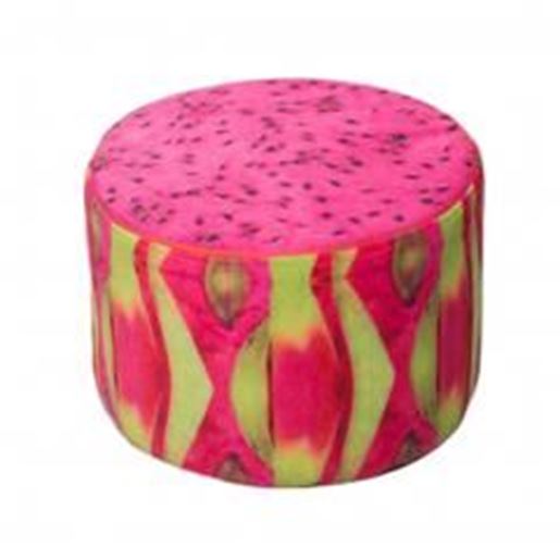 Picture of Household Creative Round Stool Sofa Footrest Stools with Detachable Cover, Dragon fruit