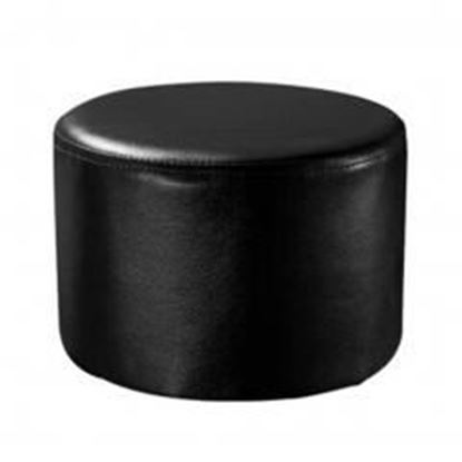 Picture of Round Faux Leather Modern Small Stool Shoes Stool  Sofa Pier Ottoman Stool, Black