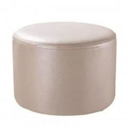 Picture of Round Faux Leather Modern Small Stool Shoes Stool  Sofa Pier Ottoman Stool, Beige