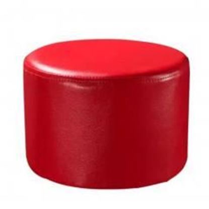 Picture of Round Faux Leather Modern Small Stool Shoes Stool  Sofa Pier Ottoman Stool, Red