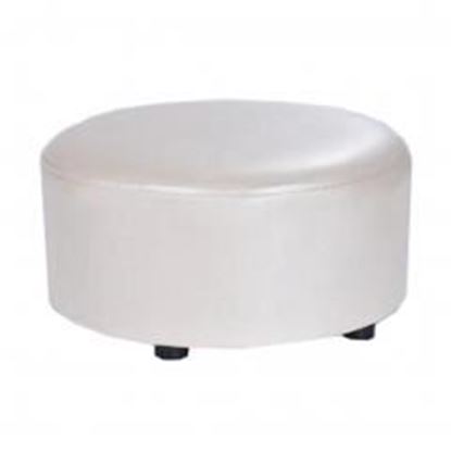 Picture of Creative Round Modern Small Faux Leather Stool Shoes Stool  Sofa Pier, White