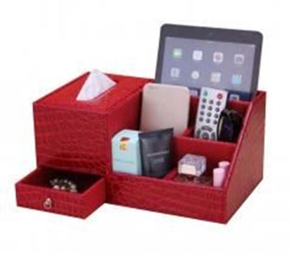 Picture of Creative Desktop Tissue Box/ Multifunctional Storage Box, Red