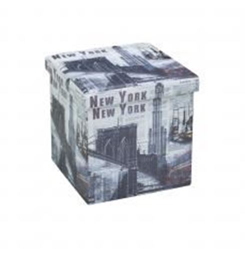 Picture of Storage Ottoman New York Print