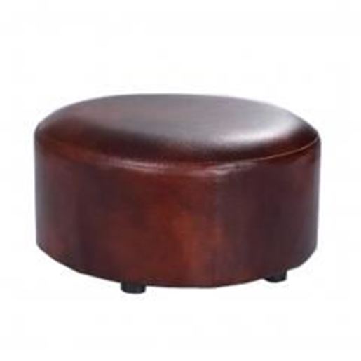 Picture of Creative Round Modern Small Faux Leather Stool Shoes Stool  Sofa Pier, Brown