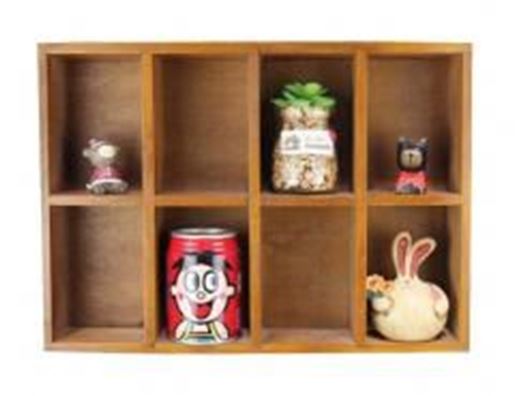 Picture of Creative Wood Storage Shelf Wooden Storage Racks Natural Color