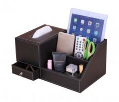 Picture of Student Desktop Storage Box/ Multifunctional Handmade Tissue Box, Coffee