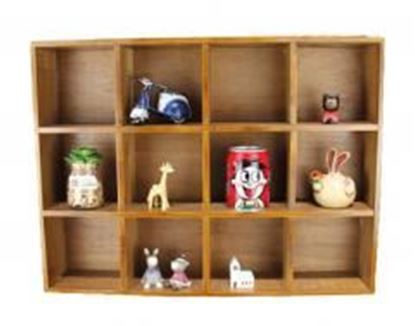 Picture of 12 Drawers Good Wood Storage Shelves Handmade Wooden Storage Rack