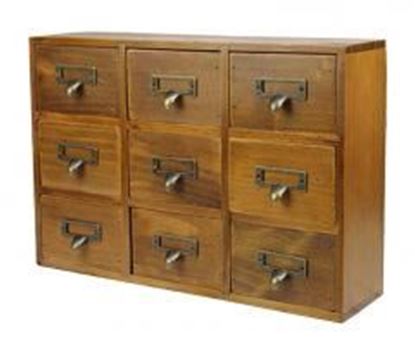 Picture of Lovely Elagant Natural Wood Storage Chests Receive Container With Nine Drawer