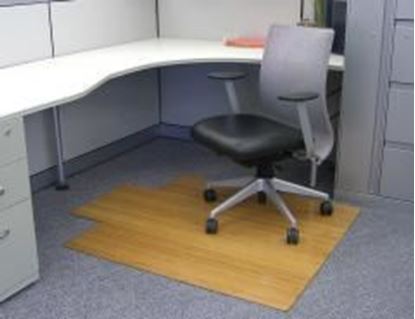 Picture of Bamboo Roll-Up Chairmat, 44" x 52", with lip