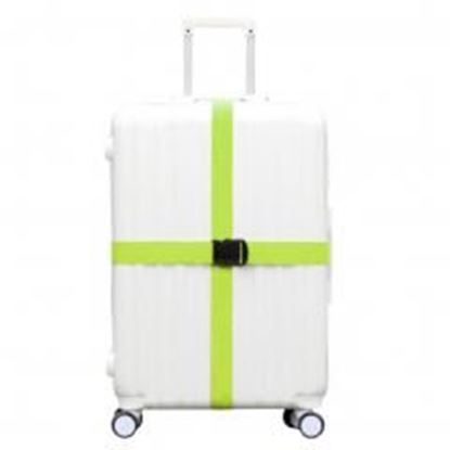 Picture of Cross Suitcase Baggage Luggage Packing Belt With Plastic Clips-Green