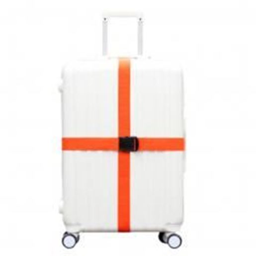 Picture of Cross Suitcase Baggage Luggage Packing Belt With Plastic Clips-Orange