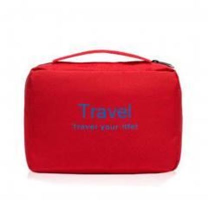 Picture of Red Portable Wash Gargle Bag Storage Bag Showerproof Bag Travel Bag