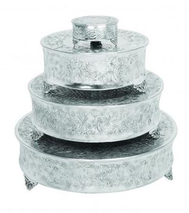 Benzara Aluminum Cake Stand Set Of 4 For Stylish Host