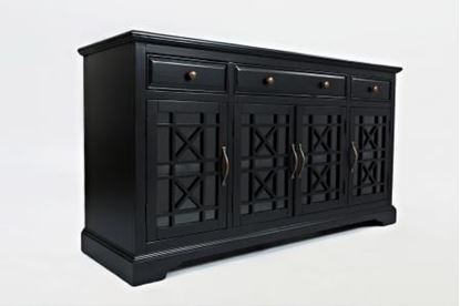 Benjara Craftsman Series 60 Inch Wooden Media Unit with 3 Drawers, Antique Black