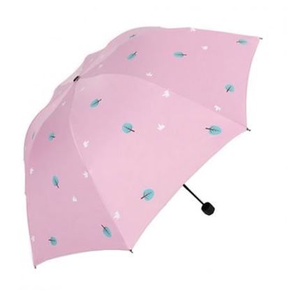 Alien Storehouse Fashion Creative Folding Vinyl Anti-UV Sun/Rain Umbrella Pink
