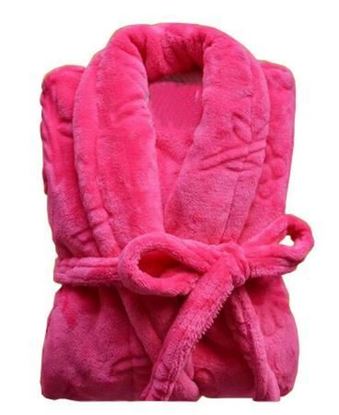 Blancho [Rose] Women Flannel Bathrobes Ladies Nightgown Soft Robe for Winter