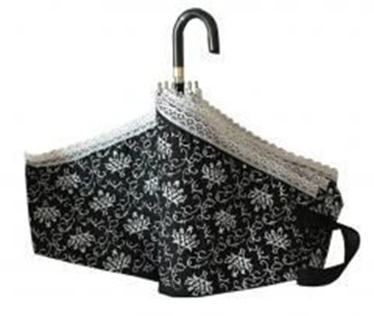 Black Temptation Fashion Elegant Lightweight Lace Folding Anti-UV Sun/Rain Umbrella Black