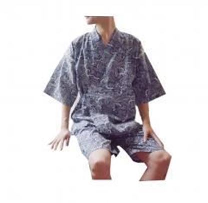 DRAGON SONIC Men's Kimono Jinbei Shirt and Pant Japanese Loungewear/ Spa Bathrobe (Short) - J