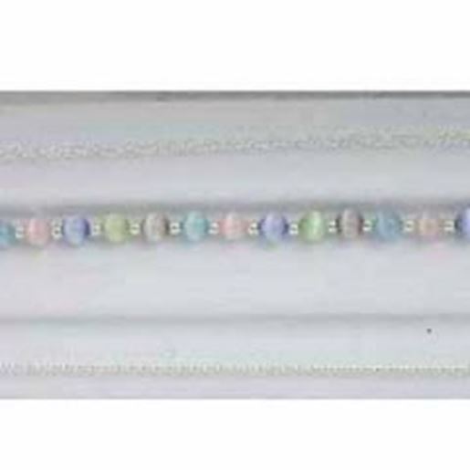 SilverSpeck Sterling Silver and Multi Color Cats Eye Bracelet Silver Jewelry Set