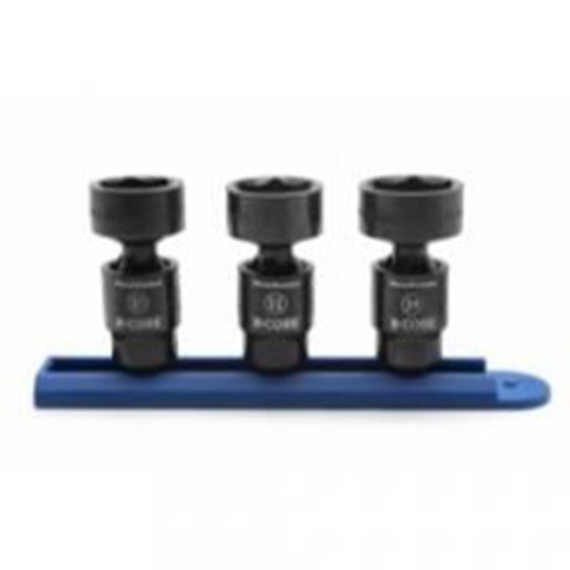 Foto de 3 Piece 3/8" Drive 6 Point Metric Pinless Universal Impact Sockets