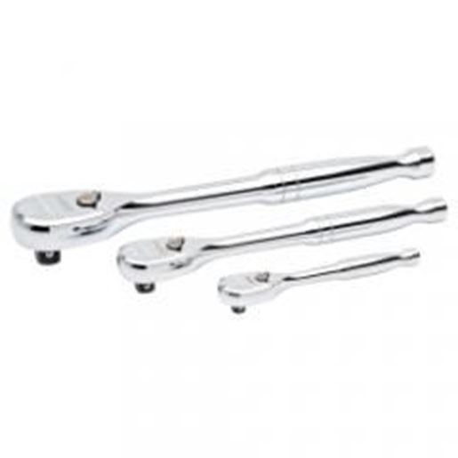 Foto de 3-Piece Full Polish Mixed Ratchet Set (1/4 in., 3/8 in., 1/2 in. Drives)