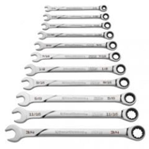 Picture of 120XP Universal Spline SAE XL Combination Ratcheting Wrenches, 11 Piece Set