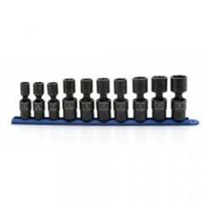Picture of 10 Piece 1/2" Drive 6 Point Metric Pinless Universal Impact Sockets