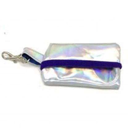 Picture of Hologram blaze dog waste bag holder with purple suede lining