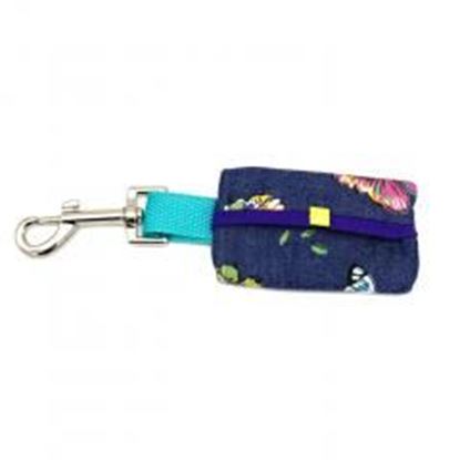 Picture of Butterfly denim with suede lining dog waste bag holder