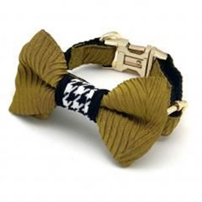 Picture of Mustard houndstooth collar & bow tie