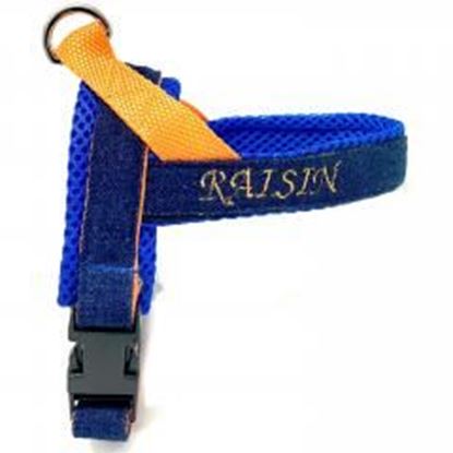 图片 Personalized turquoise & purple denim one-click harness