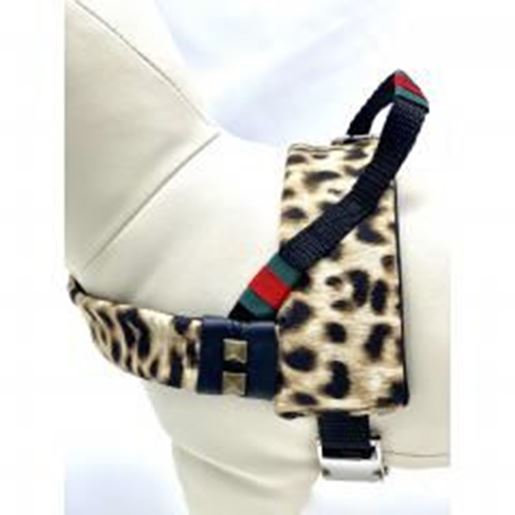 Picture of Anubis leopard print dog harness