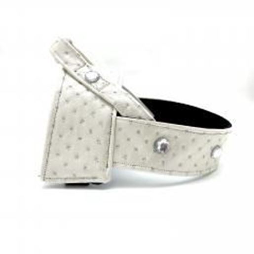 图片 White glitter leather harness with Swarovski crystals