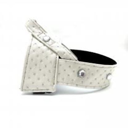 Picture of White glitter leather harness with Swarovski crystals