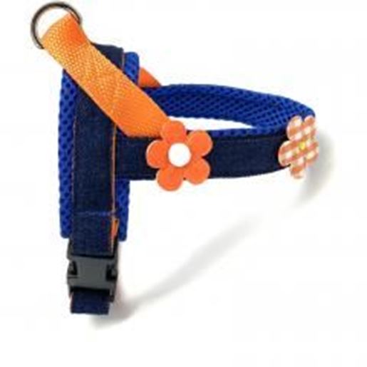 Picture of Summer orange flowers denim harness