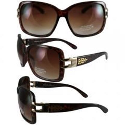 Picture of Birdz Ibis Womens Glasses with Tortoise Frame and Gold Trim with Gradient Brown Lenses