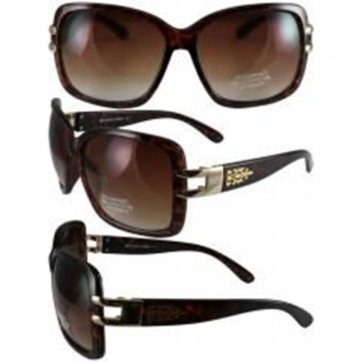 Foto de Birdz Ibis Womens Glasses with Tortoise Frame and Gold Trim with Gradient Brown Lenses