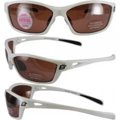 图片 Birdz Swift White Frame Sunglasses with Driving Mirror Lenses