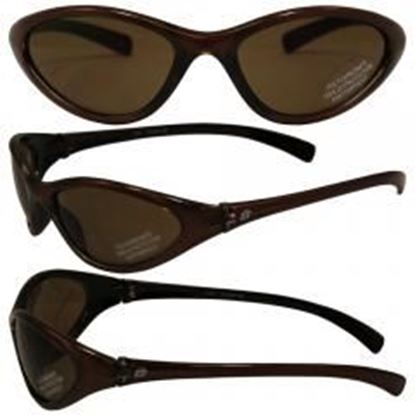 Picture of Birdz Hen Slim Line Riding Sunglasses with Bronze Frame and Brown Lenses