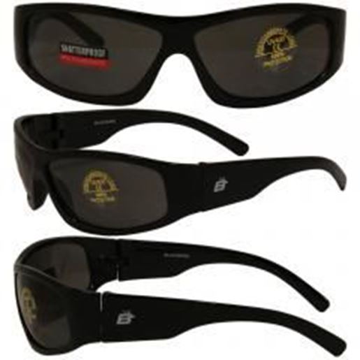 Foto de Birdz Blackbird Aggro-Look Riding Glasses with Smoke Lenses