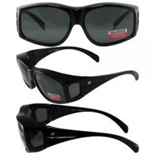 Picture of Birdz Beak Polarized and Fit Over Most Eyeglasses Sunglasses in Black Frame